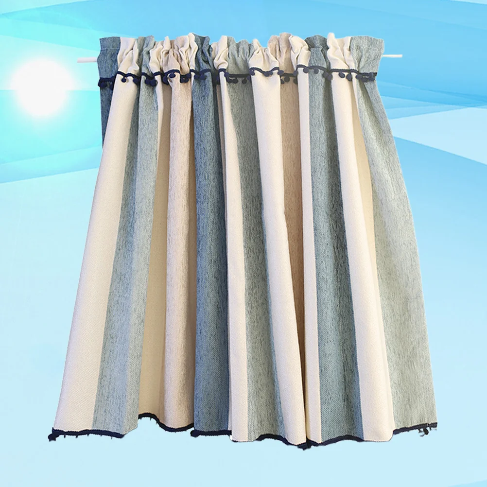 

1Pcs Nordic Half Curtain Polyester Stripe Short Curtain Window Door Kitchen Room Decor Colorful 130x60cm Short Curtains