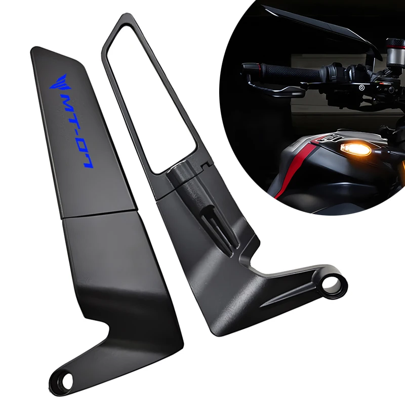 For Yamaha MT-07 MT07 MT 07 Motorcycle New Pattern High Quality CNC Rearview Mirror Fixed Wing