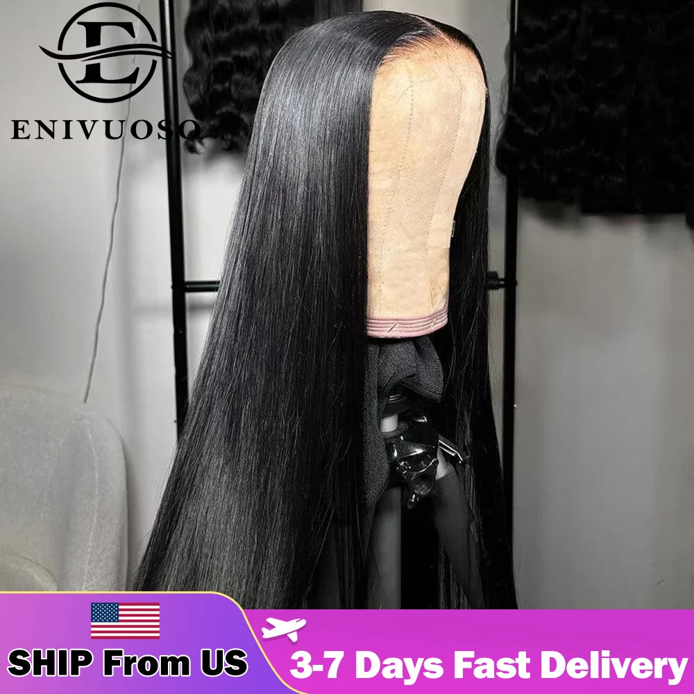 

180% Density Straight 13x4 HD Transparent Lace Front Wig 28 30 32 Inch 13x6 Lace Frontal Wigs Remy Human Hair Natural Black