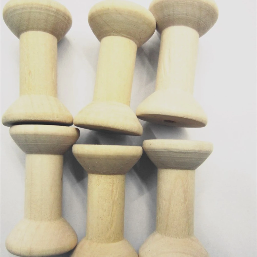 

50pcs 4Cm Wooden Thread Spool Natural Unfinished Diy Craft Coils Roller For Sewing Organizing Handmade Thread Holder