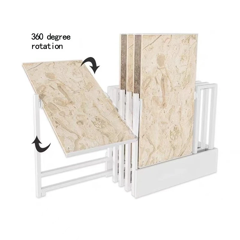 for 60X120 large slate sample display stand Durable pull-push rotating bracket for showroom tile display