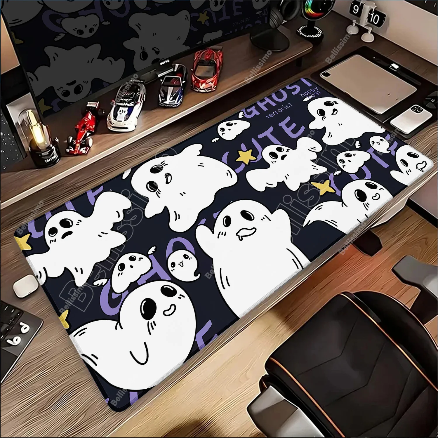 

Kawaii Cute little white ghost Mouse Pad Anime Deskmat Gaming Laptop Mousepad Minimalistic Office Carpet Game Keyboard Mouse Mat