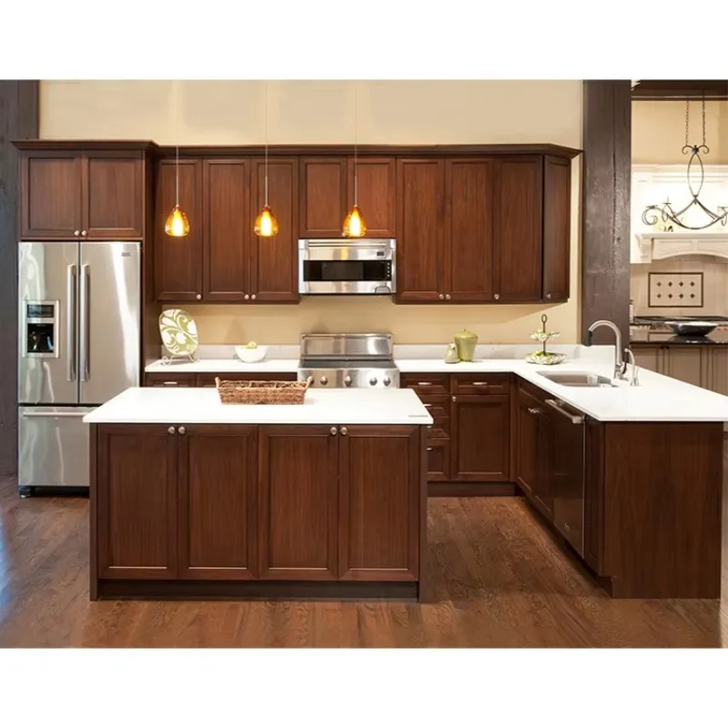 Customised Euro Usa Style Walnut Color Hdf Wood Kitchen Cabinet Design House Modern Natural Maple Wooden Shaker Kitchen Cabinets