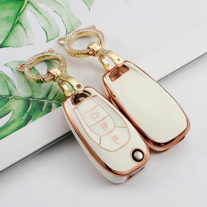 TPU Car Remote Key Full Cover Case Shell Fob Keyring for Chevrolet Trax Malibu Cruze Spark Sonic Camaro Volt Bolt 2014- 2018