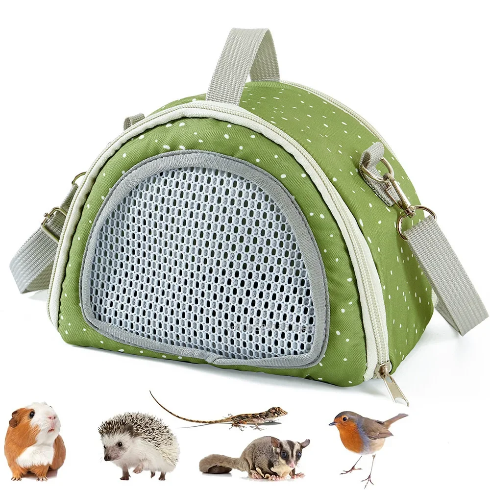 หนูแฮมสเตอร์ขนาดเล็ก Guinea Pig Carrier กระเป๋า Breathable สบายสัตว์เลี้ยง Carrier กระเป๋าสําหรับสัตว์เล็กเม่นกระรอกกลางแจ้งอุปกรณ์