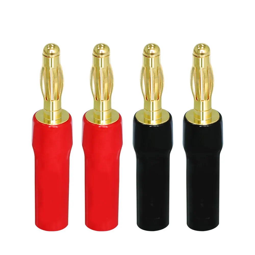 Musical Sound 4MM Gold Plated Banana Speaker PIN Plug Connectors Adapter for Amplifier Audio Cable Banana Plugs for Speaker Wire