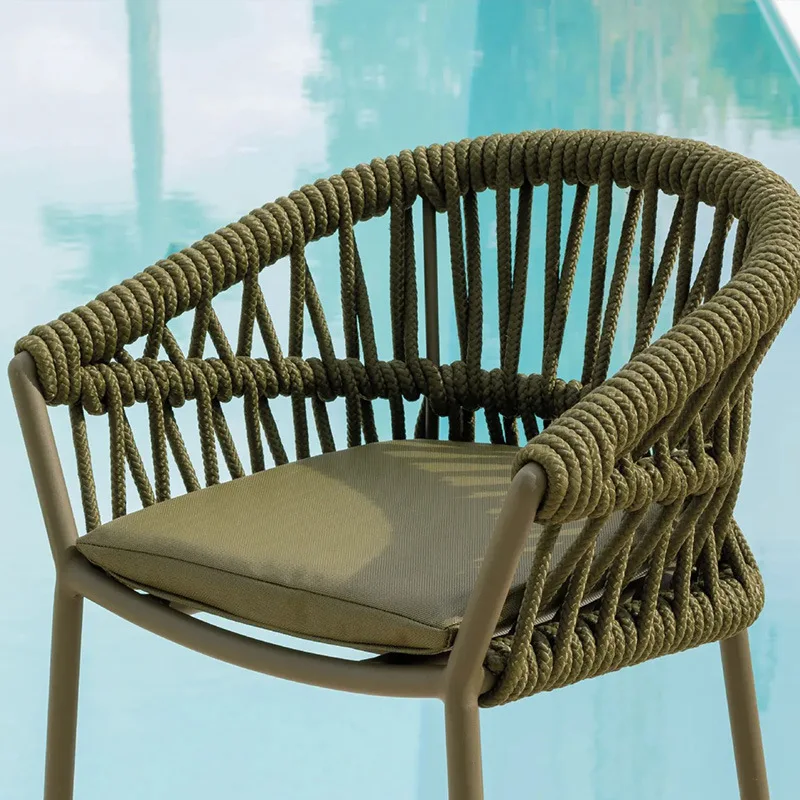 

Courtyard Outdoor Garden Terrace Rattan Chair Balcony Leisure Villa Bar Chair High Stool