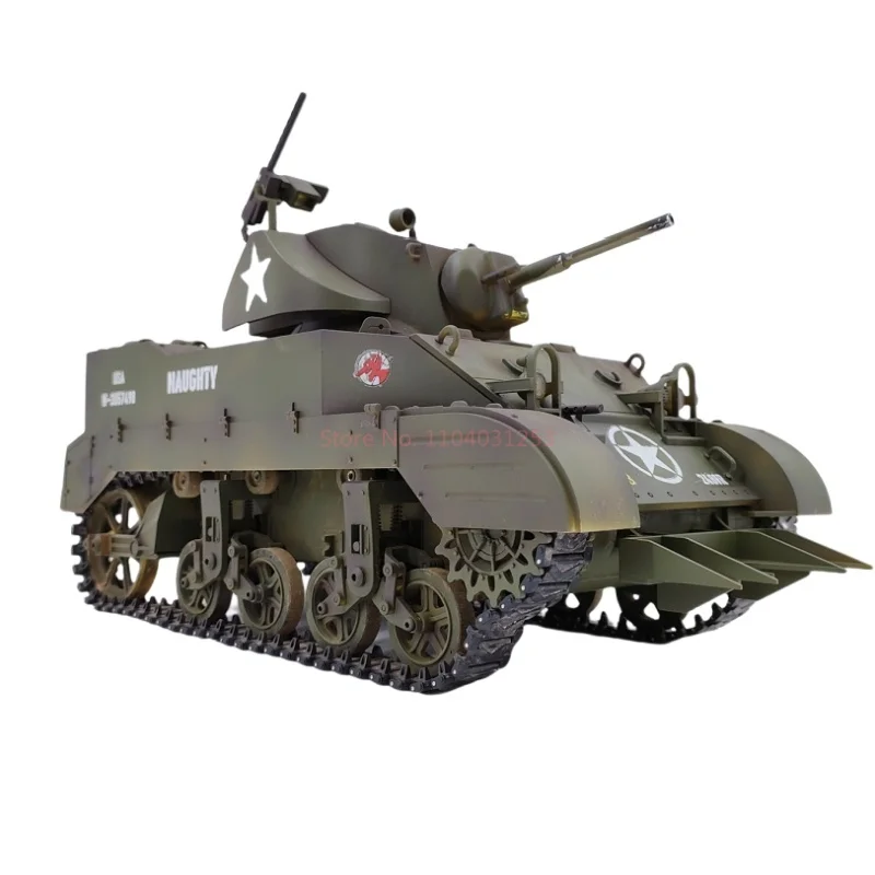 Nuevo almacén soldado Stuart M5a1 tanque con control remoto 1:16 simulación a escala completa modelo militar tanque eléctrico