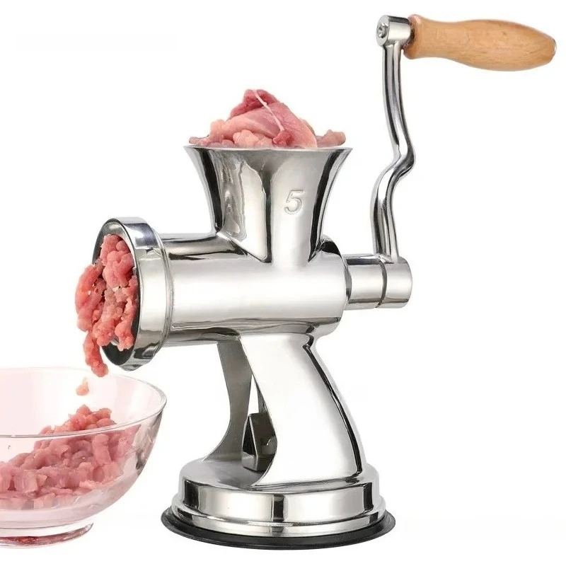 Manual Home Meat Grinder & Sausage Stuffer with No.5 Suction Cup, Made of 304 Stainless Steel.