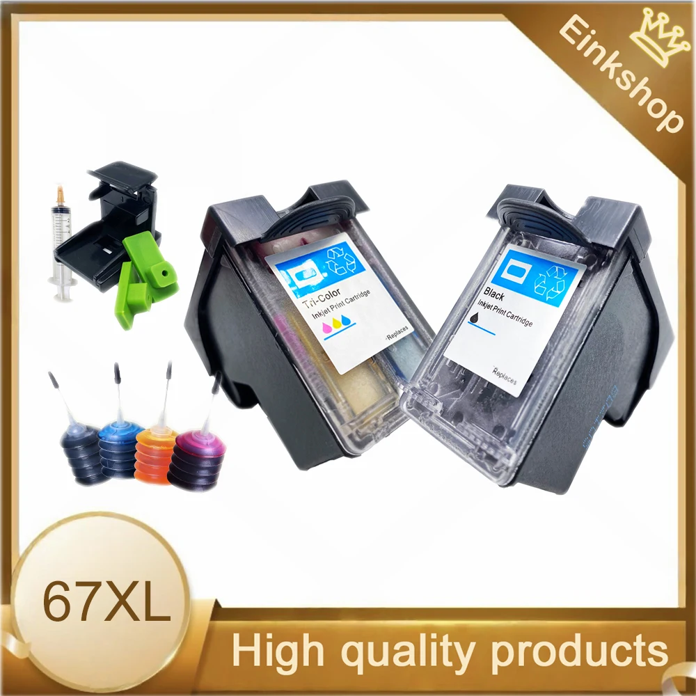 

67 for Hp67XL Premium Remanufactured Color Inkjet Ink Cartridge for HP 67 ENVY Pro 2700 6020 6052 6055 6420 6452 6455 printer