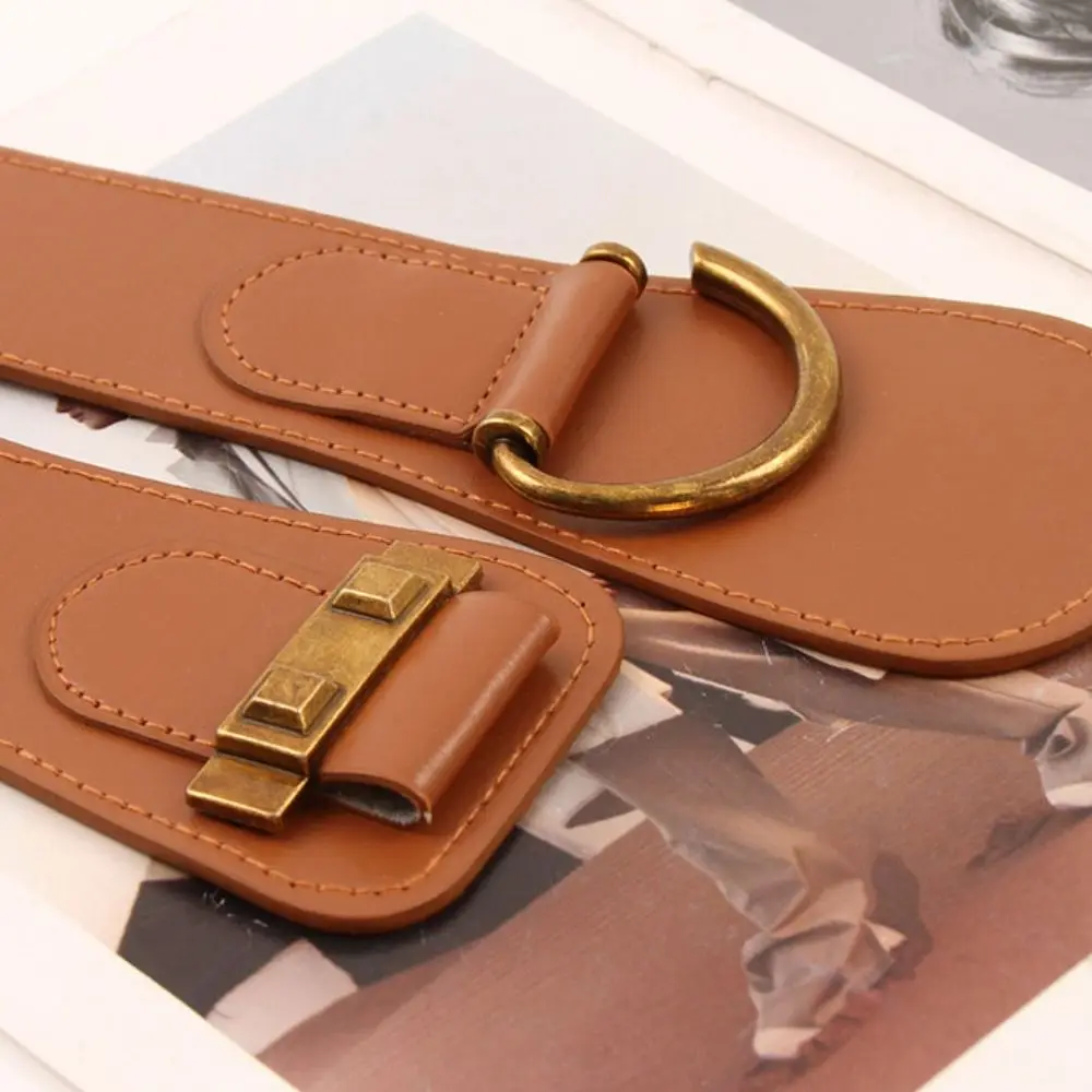 مشد أحزمة واسعة بولي Leather الجلود التخسيس الجسم حزام مطاط للنساء أحزمة وسط مرنة حزام أحزمة معطف على شكل ثوب الملحقات