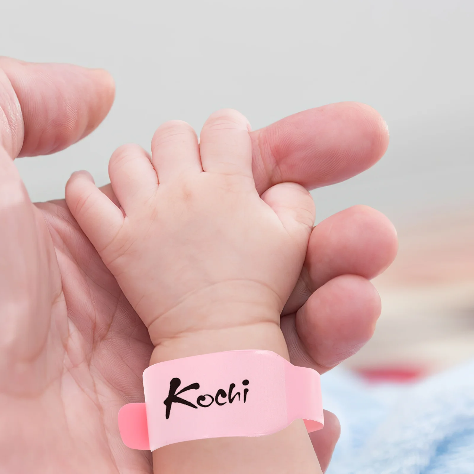 100Pcs Gelang Identifikasi Bayi Baru Lahir Sekali Pakai PVC Dapat Ditulis Rumah Sakit Tahan Air Medis Gelang Identifikasi Pasien Bayi