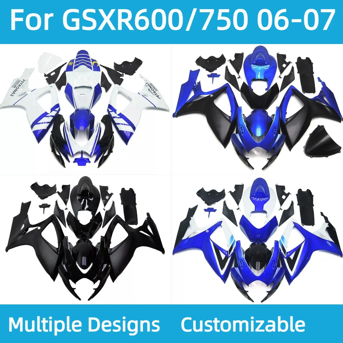 GSXR 600 750 2006 2007 Motorcycle Fairing Kit for GSXR600 GSXR750 06 07 Injection Mold New Fairings Fit
