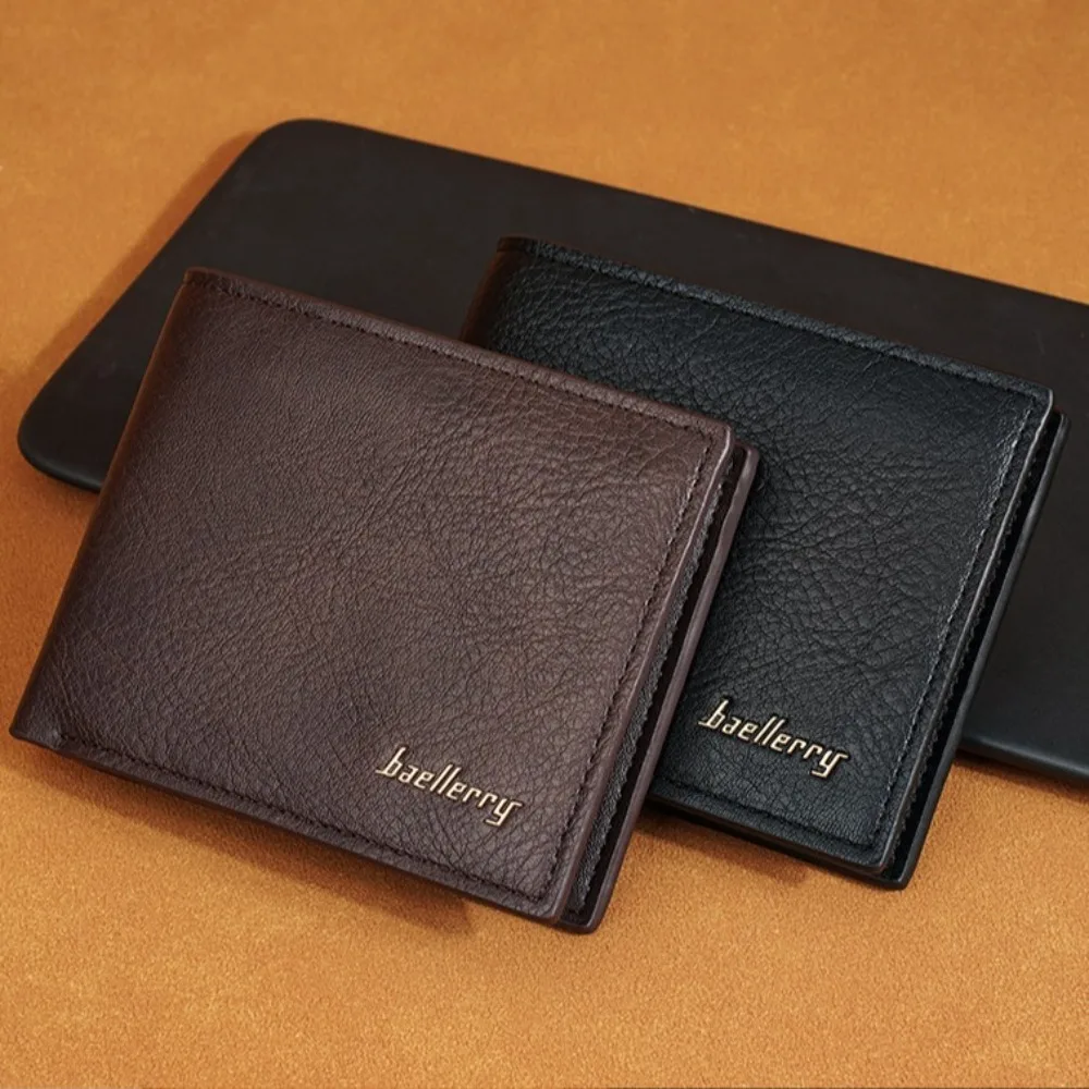 

Practical Korean Style Men Wallet PU Leather Credit Card Case Card Holder Portable Short Storage Bag Male
