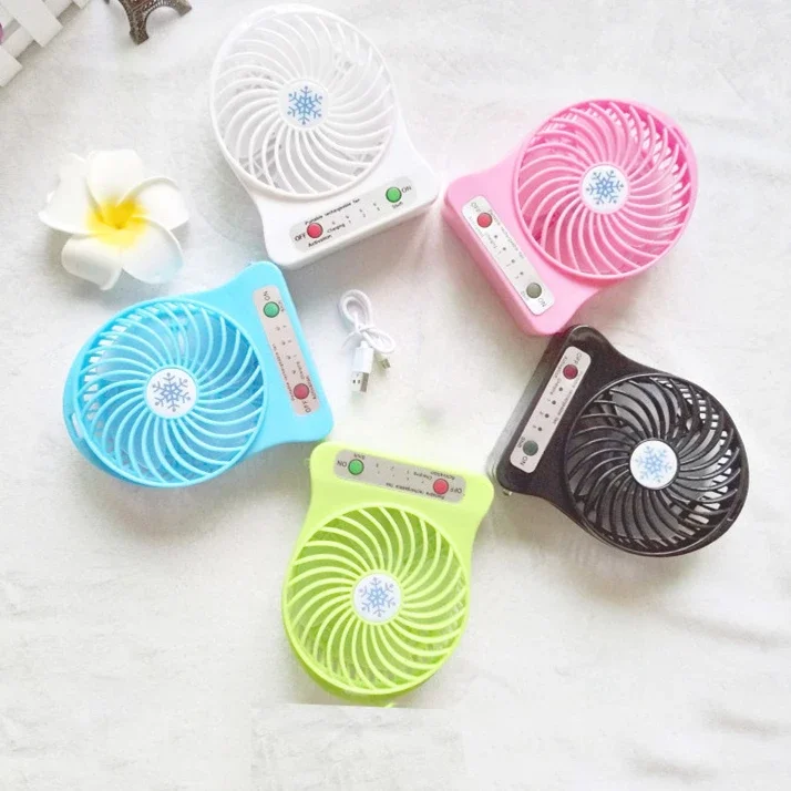 Portable Rechargeable LED Light Fan USB, Mini Desk Cooler, Third Wind Without Battery Handheld Cooling Fan