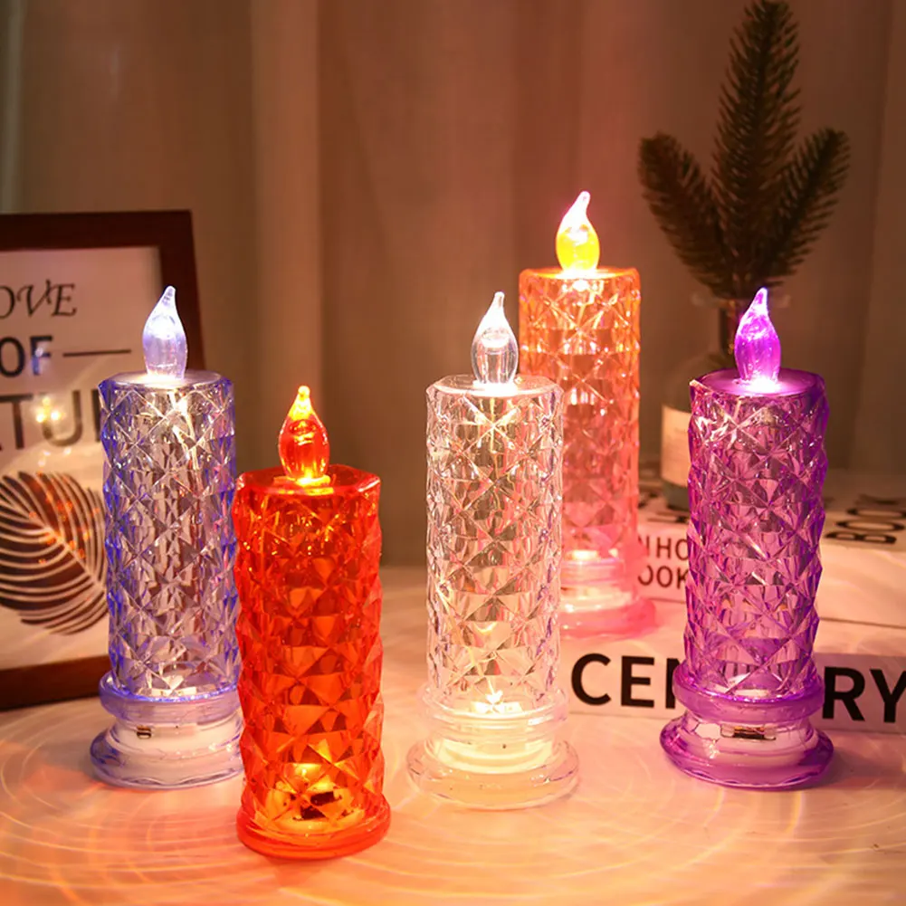 LED Crystal Table Lamp Rose Projection Light Romantic Diamond Atmosphere Light Night Light for Bedroom Party Christmas Decor