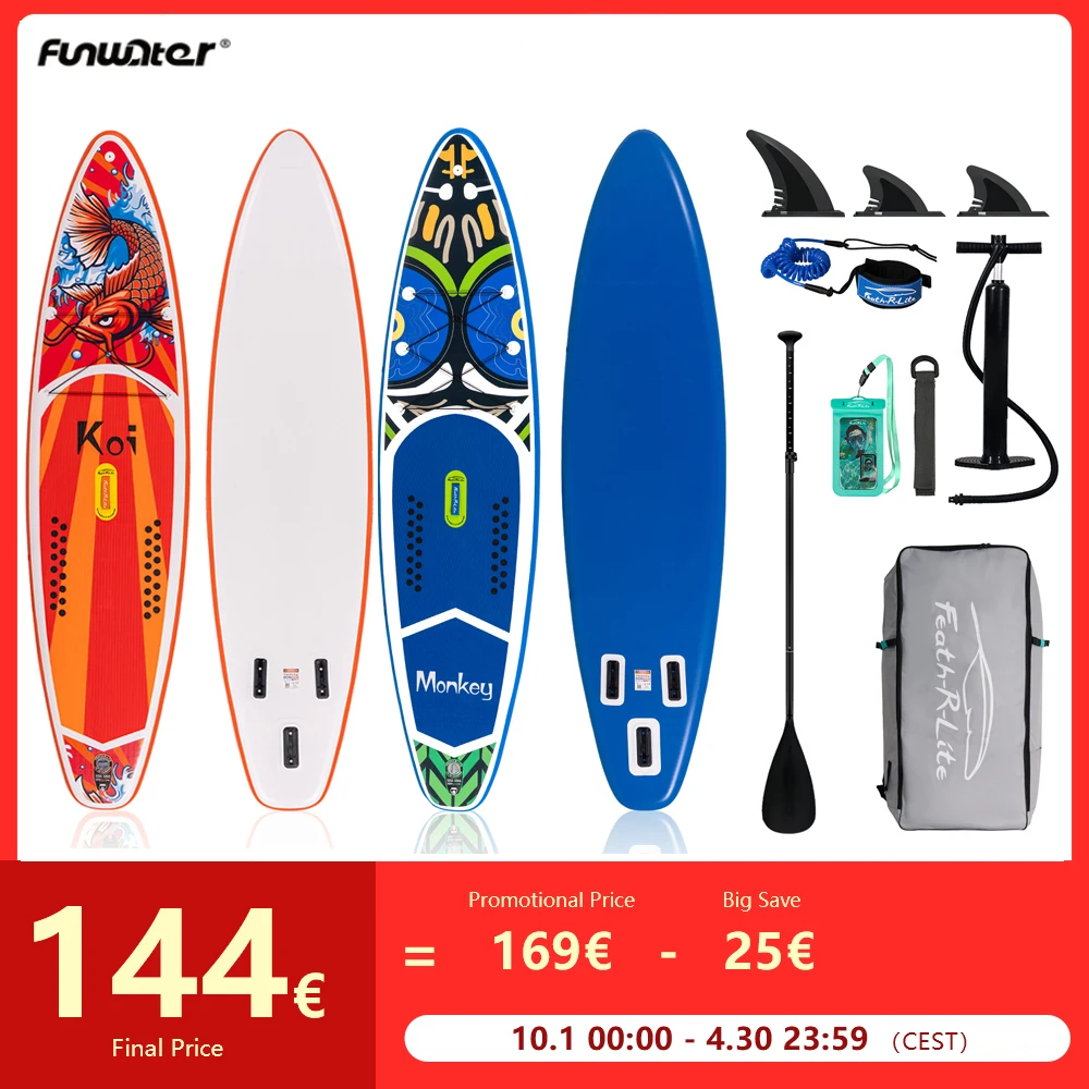 Fun water aufblasbares Sup Board Stand Up Paddle Board Surf Surfbrett Koi 11'6 ''leichtes