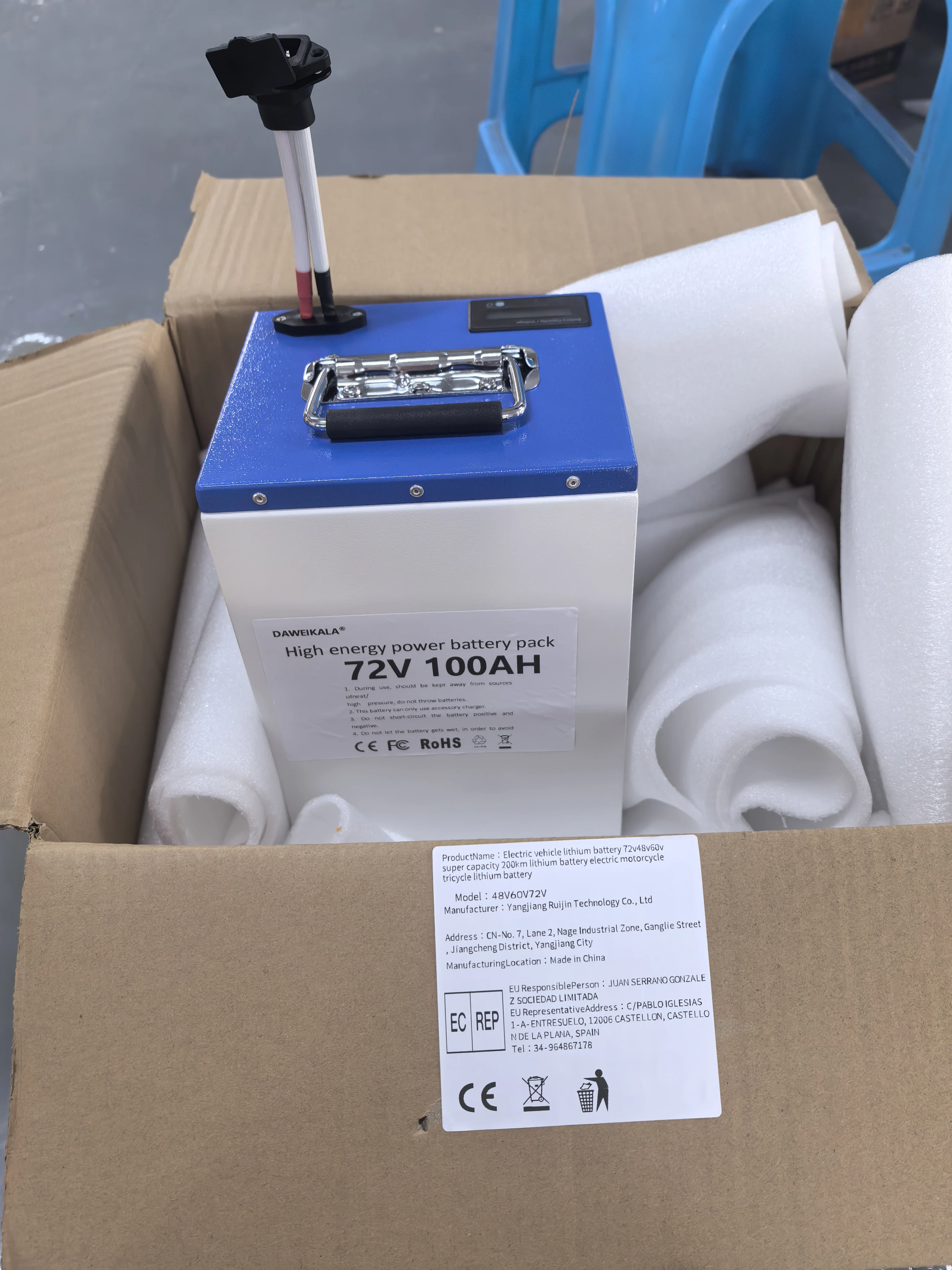 

48V 60V 72V 100Ah Powerful Lithium-ion Battery for Electric Vehicles, with Super Large Capacity A-grade battery cell