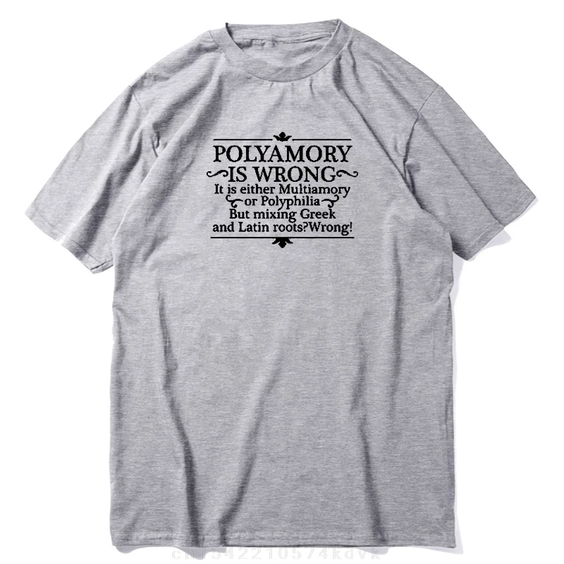 Shirt Polyamory is wrong joke Cotton Sport Grammar Longsleeve