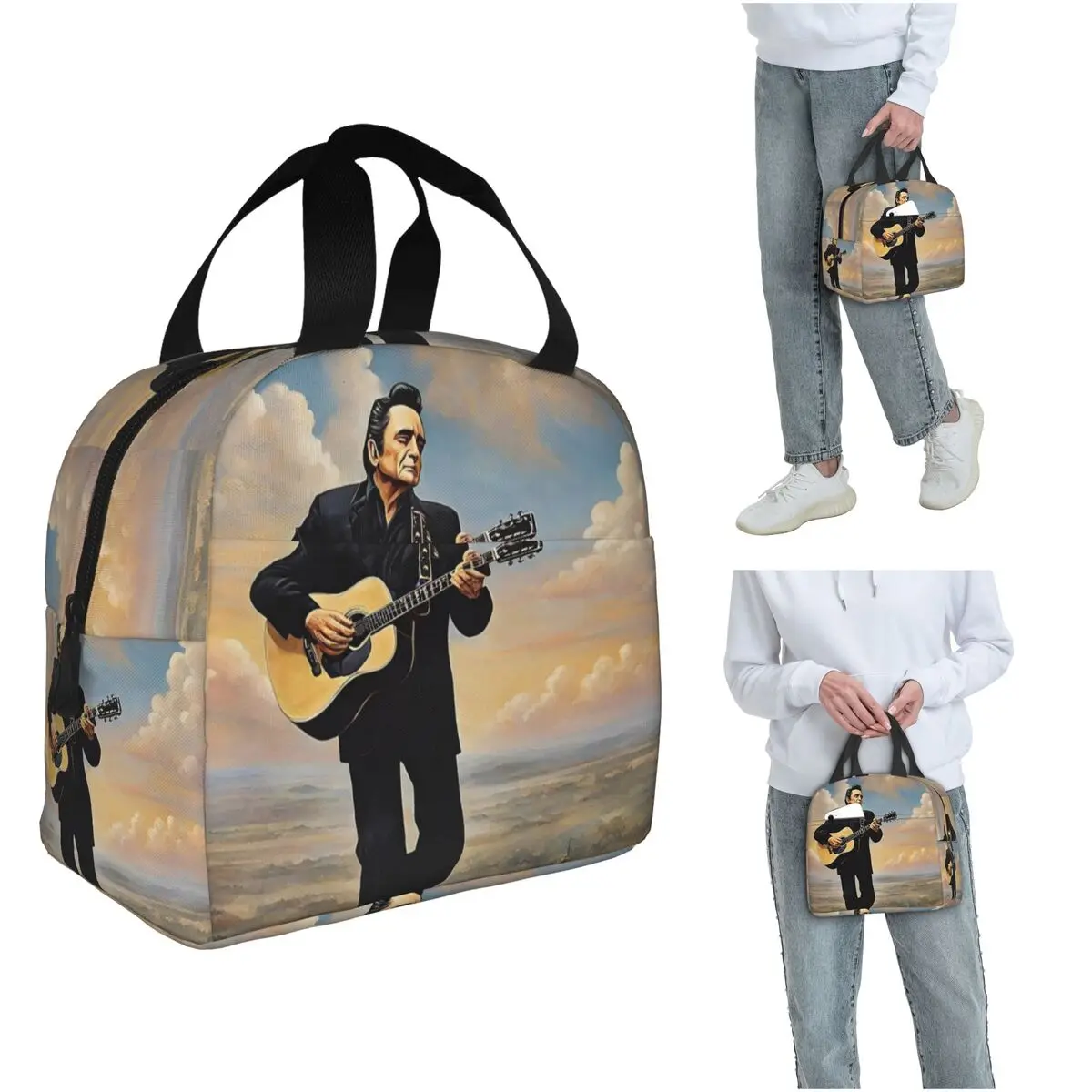 

Johnny Cash Outlaws Music Live Изолированная сумка для обеда для женщин Офисный холодильник Термальная коробка для еды Портативная коробка для завтрака Контейнер