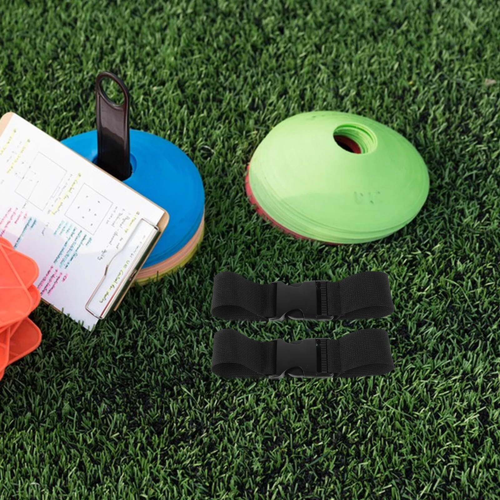 

4pcs Football Cone Straps Soccer Practice Equipment Durable Storage Belt Gym Training Holder Plastic Agility Cones