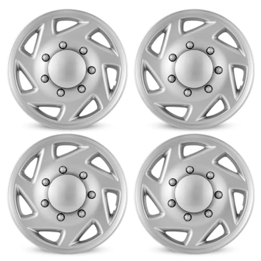 

16 Inch Hubcaps for 1992-2014 Ford E150 E250 E350 Van 8 Lug Steel Wheel ABS Wheel Covers Hubcap Replacement for 92-14 Ford E Se