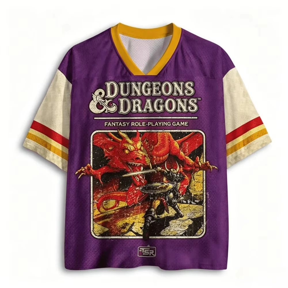 Men's Retro Dragon & Dungeon 74 Fantasy Role Playing Game 3D Print T-Shirt Quick-Dry Breathable Casual Parent-Child Clothing