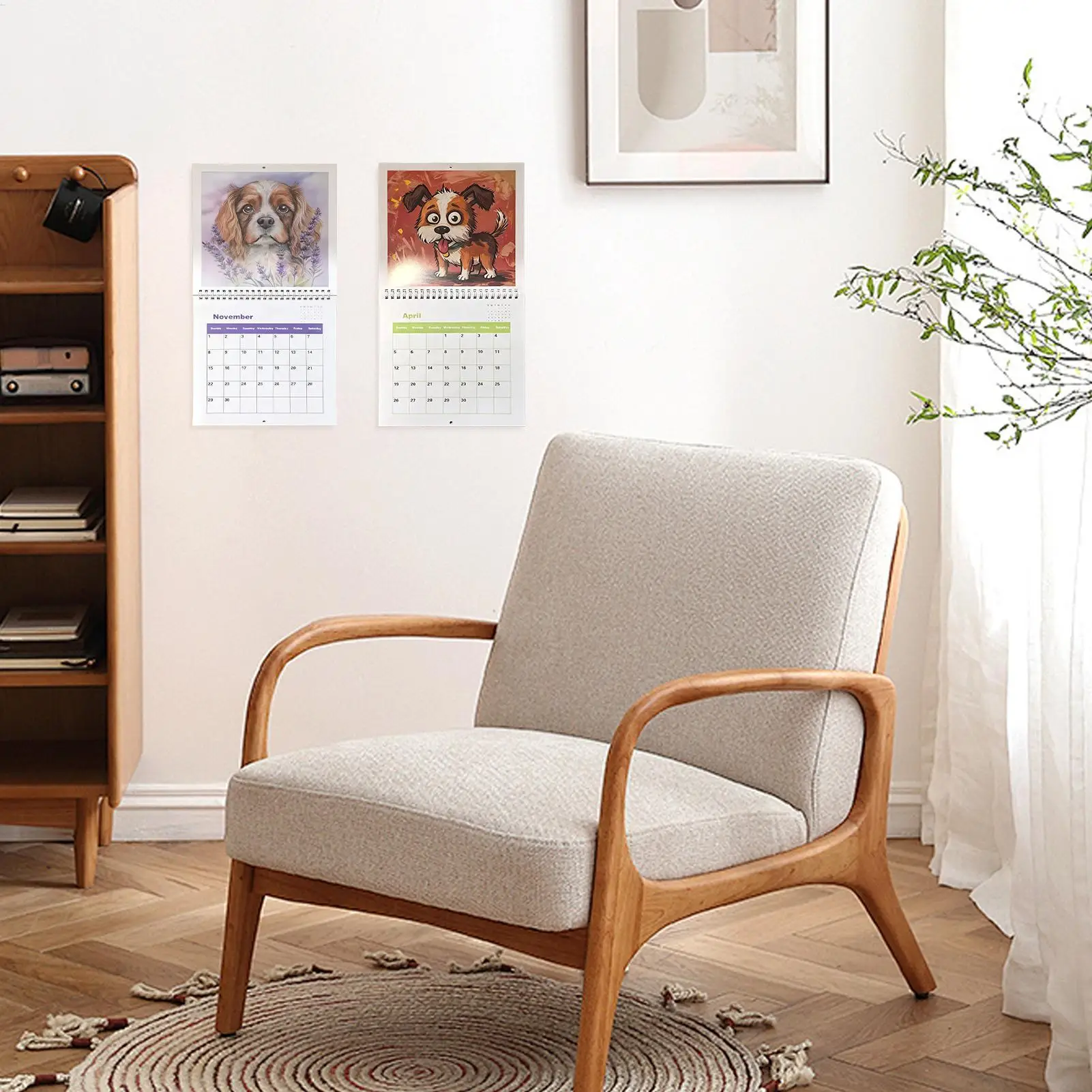 

Календарь с собакой, мультяшный планировщик слежения за собаками, 12-месячный настенный календарь для любителей животных, домашний школьный настенный стол, ежедневное расписание