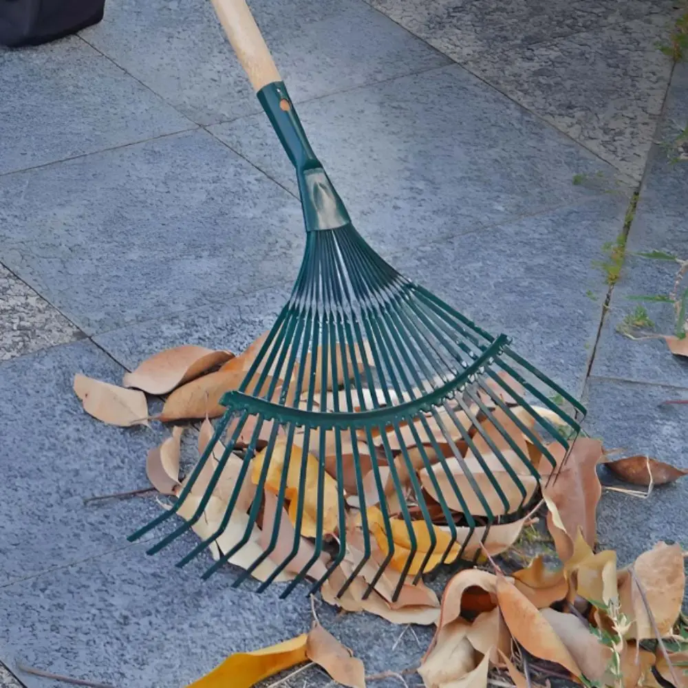 Deciduous Plastic Grass Rake Portable Compact Heavy Duty Weeding Rake Head Durable Small Shrub Yard Rake Lawn Cleaning