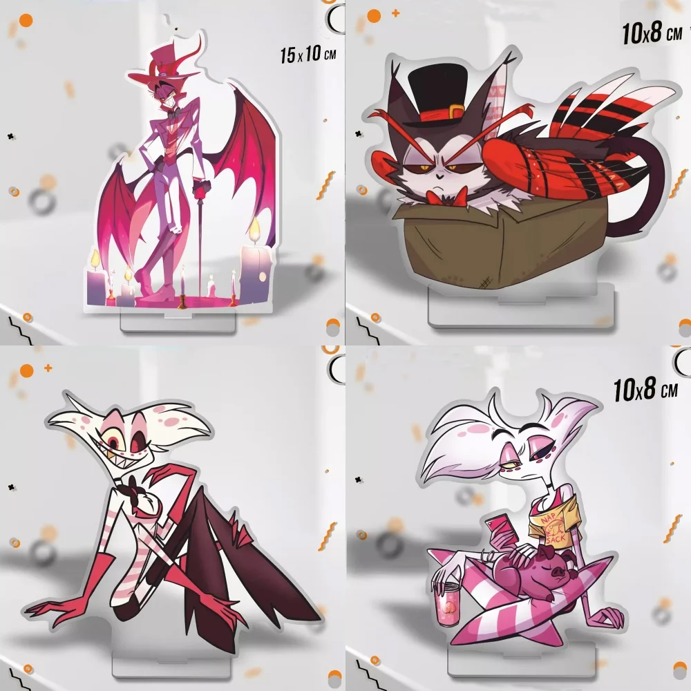 

Acrylic Standing Plates for Hazbin Hotel Lucifer Morningstar Husk Angel Dust Charlie Morningstar Anime Acrylic Stand Decoration