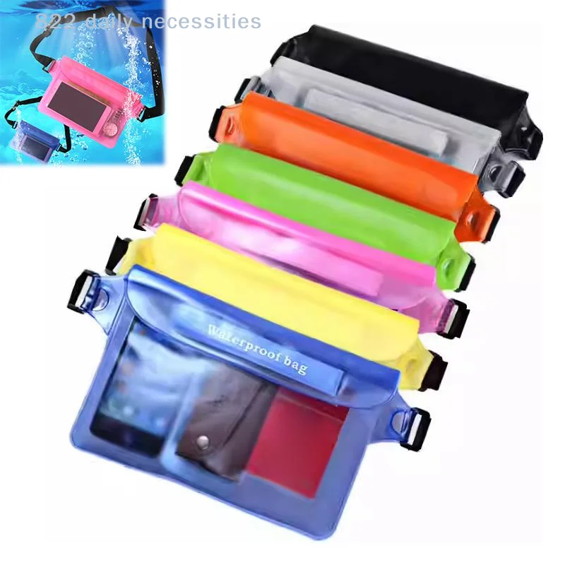 1PC Waterproof Bag Hold ID's Credit Cards Keys Cell Phone Underwater Pouch Waist Pack Fanny Swimming Beach Dry Pouch Case