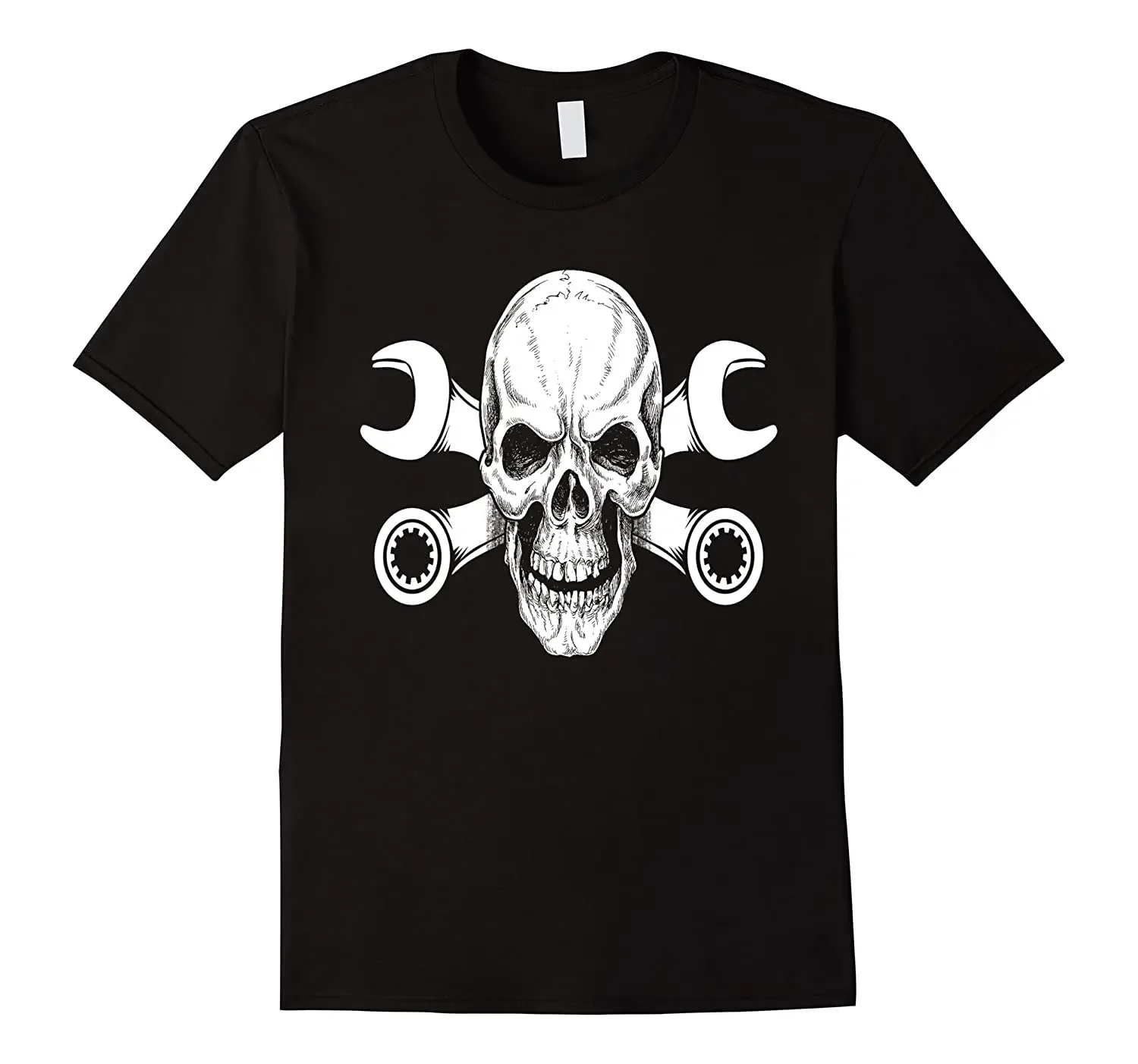 Skull Crossbones Wrench Machinist T-Shirt. Summer Cotton Short Sleeve O-Neck Mens T Shirt New S-3XL