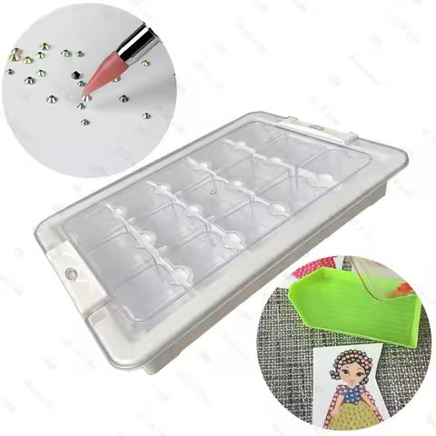 9/15/21/24/26/39 Grids Clear Diamond Painting Accessories Box Small Clear Embroidery Box for Bead Storage Diamonds DIY Art Craft