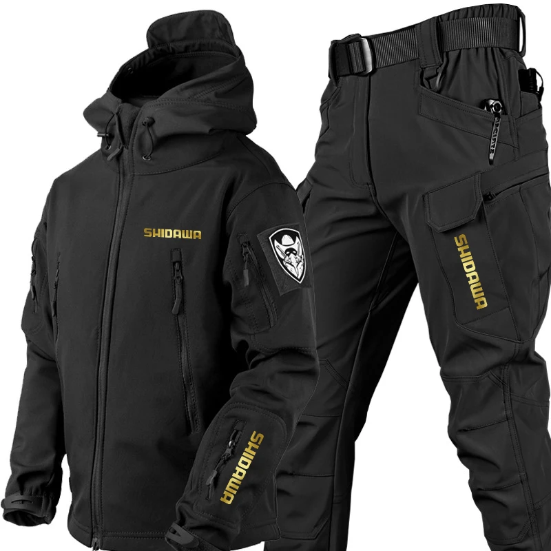 Imagem -05 - Jaqueta e Calça Tática de lã Impermeável Masculina Roupas de Pesca Windproof ao ar Livre Caminhadas Caça Acampamento Outono Inverno 2023