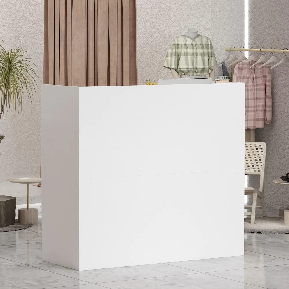 محطات استقبال مع رف وأدراج مفتوحة، مكتب طاولة خشبي مع درج قابل للقفل لغرفة الاستقبال المكتبية