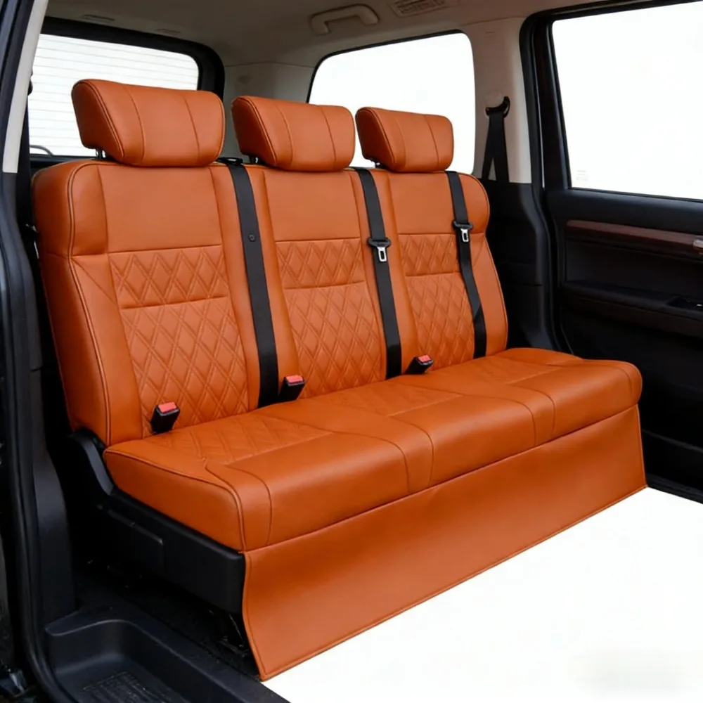 Campervan Interior Kits Wholesale PU Leather Comfortable RV Seat Bed Sofa Space-Saving for Motorhomes Camper Van Modification