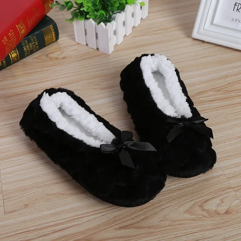 Fluffy Slipper Womens Home Winter Shoes Plush Soft Cute Funny Indoor House Female Anti Slip Ladies Floor Shoes Heart Love Grip