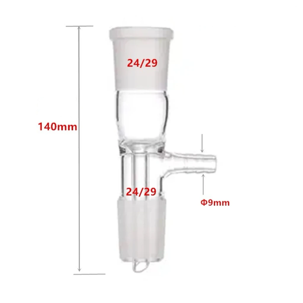 Lab Borosilicate Glass Vacuum Adapter Glassware Straight Tube Gas Inlet Take-off Adapter