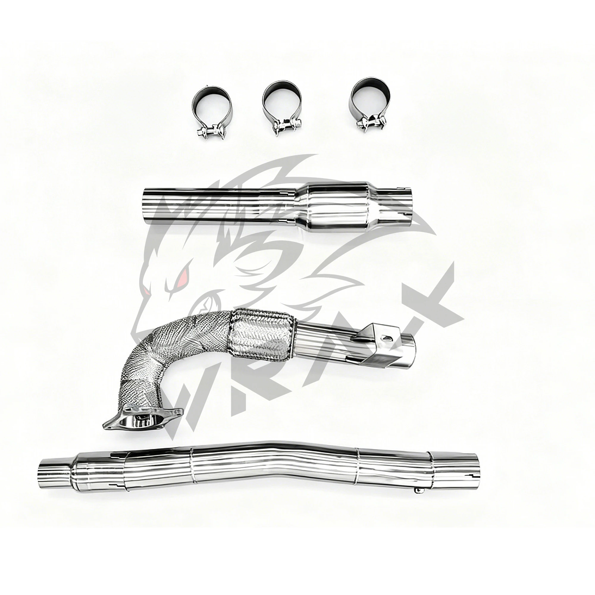سيارة تعزيز الطاقة WRAX الرياضة العادم النازل لشركة فولكس فاجن شيروكو R 2.0T SS304 مباشرة من خلال أنبوب تدفق عالي