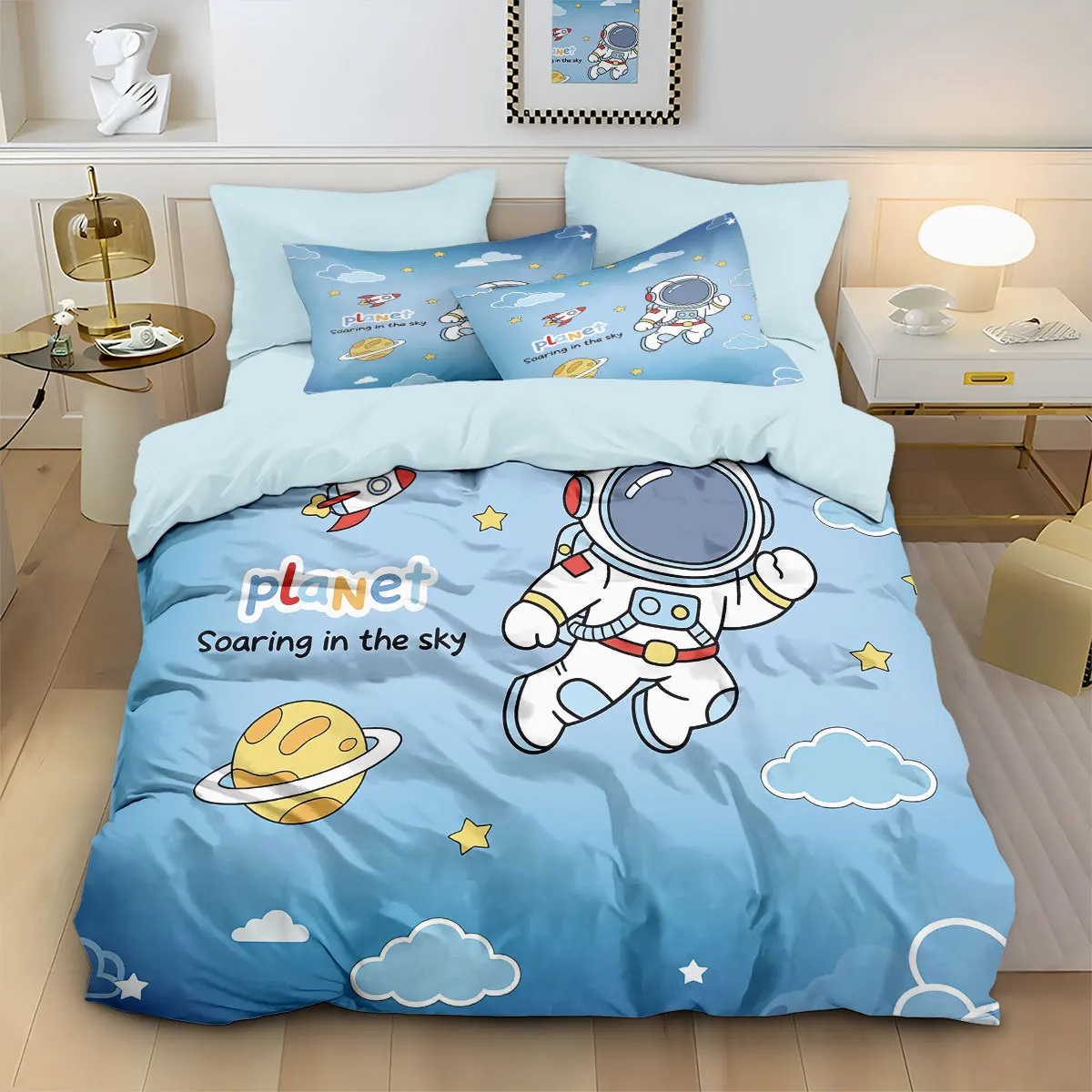 Fox Whale Cat Tiger Bedding Set 3D Print Soft Duvet Cover for Student Dormitory Decor, 1 Duvet Cover and 2pillowcase with Zipper