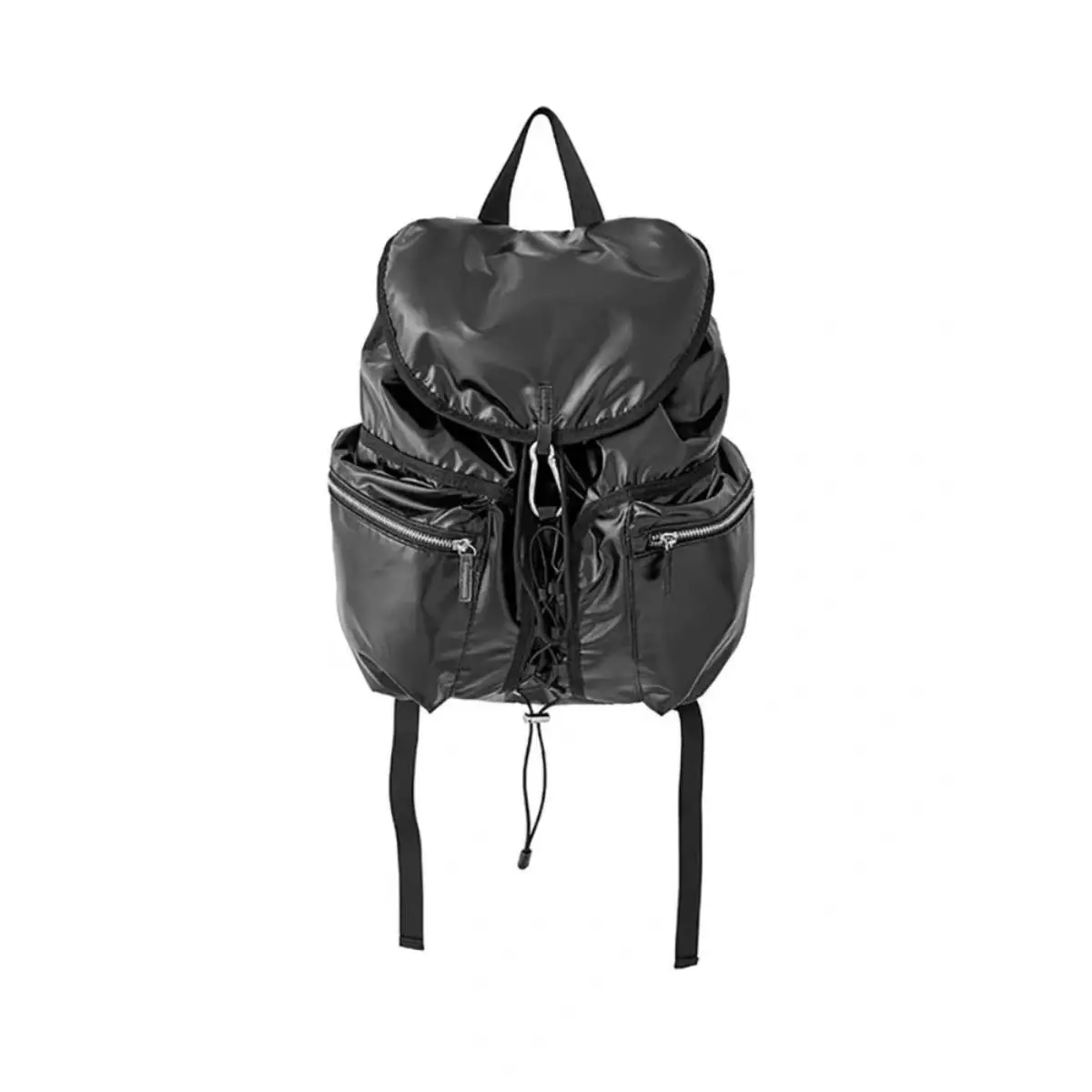 حقيبة ظهر نسائية جديدة لعام 2024 ذات سعة كبيرة بلون فضي، حقيبة عصرية على الطراز الكوري لطالبات الجامعة