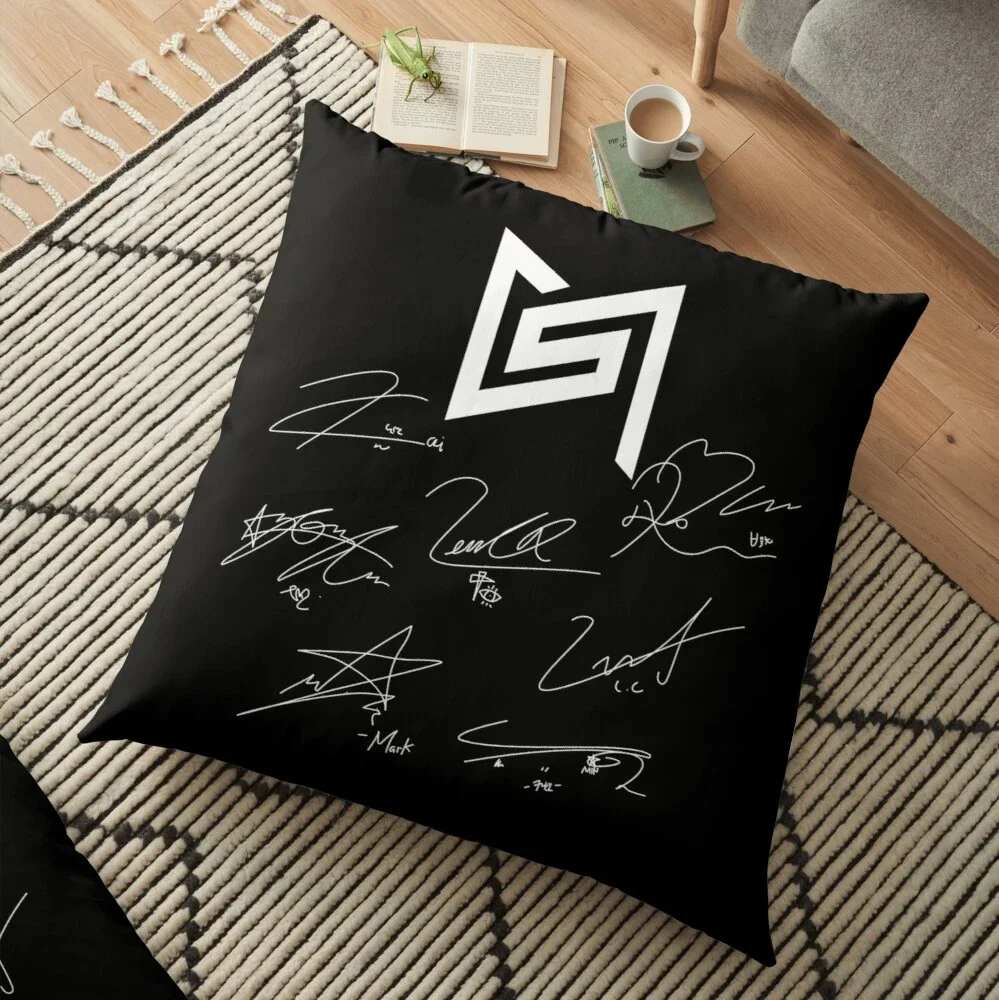 Super M Member Signatures Design Pillow Sofa Car Bed Sofa Pillow Case Bedroom Decoration Cushion Cover