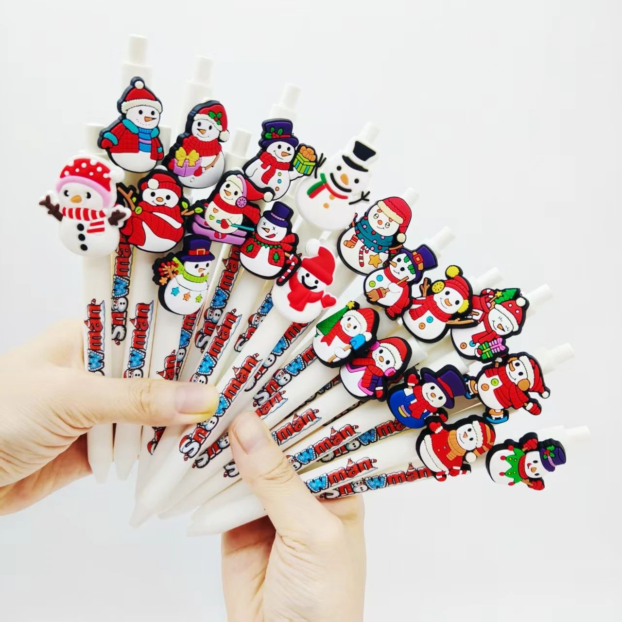 

9 шт./12 шт., рождественская паста для моделирования снеговика, белая серия, шариковая ручка с принтом снеговика, праздничная подарочная ручка