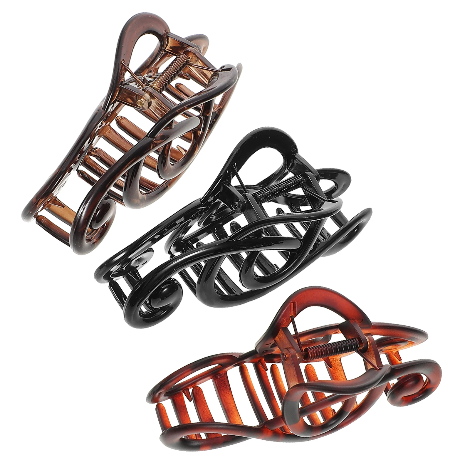 

3pcs Matte Hair Clips Large Jaw Clamps Non-Slip Strong Hold Styling For Thick Thin Hair Acrylic Bun Accessories Women Claw Clip