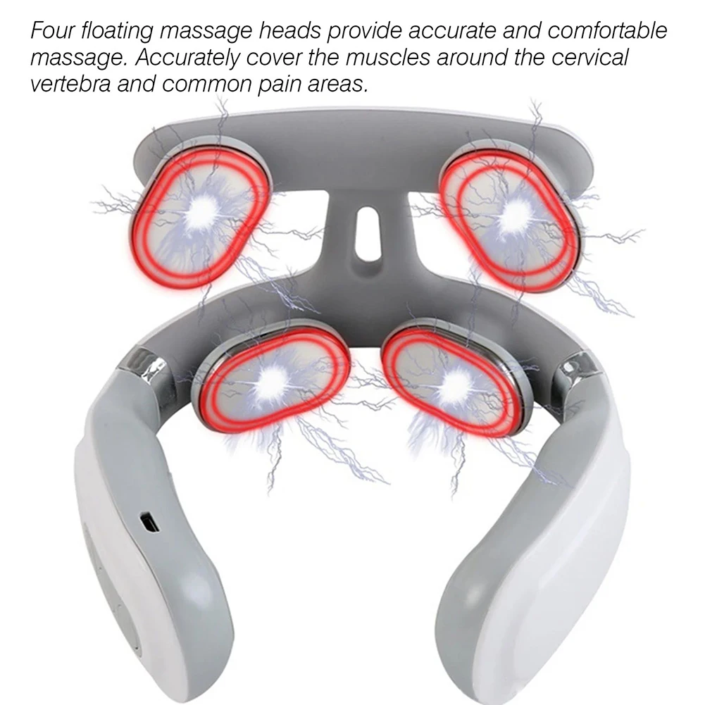 Neck Massage Machine 4 Head And Neck Protection Heating Machines Vibration Hot Compress Cervical Spine Machine Relaxation Gifts