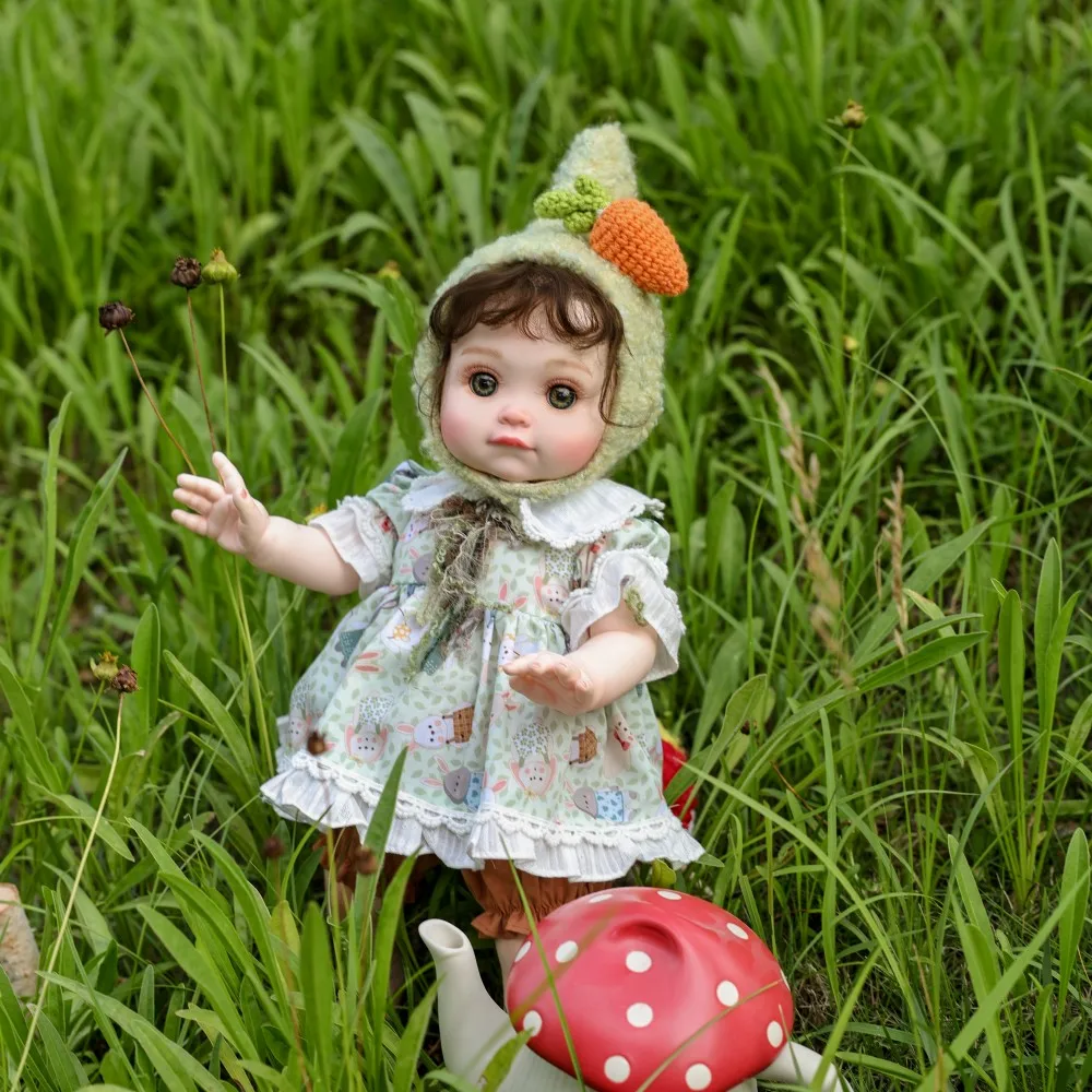 

18-дюймовая реалистичная кукла реборн Cloveray, милая плюшевая шляпа, виниловая кукла ручной работы, высококачественная игрушка, детский подарок, одежда, которую можно снимать