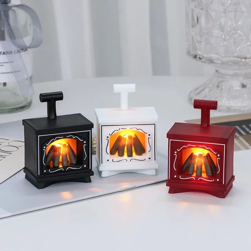 LED Mini Fireplace Night Light Creative Home Decoration Electronic Candle Night Lamp Children\'s Bedroom Deco Small Table Lamps