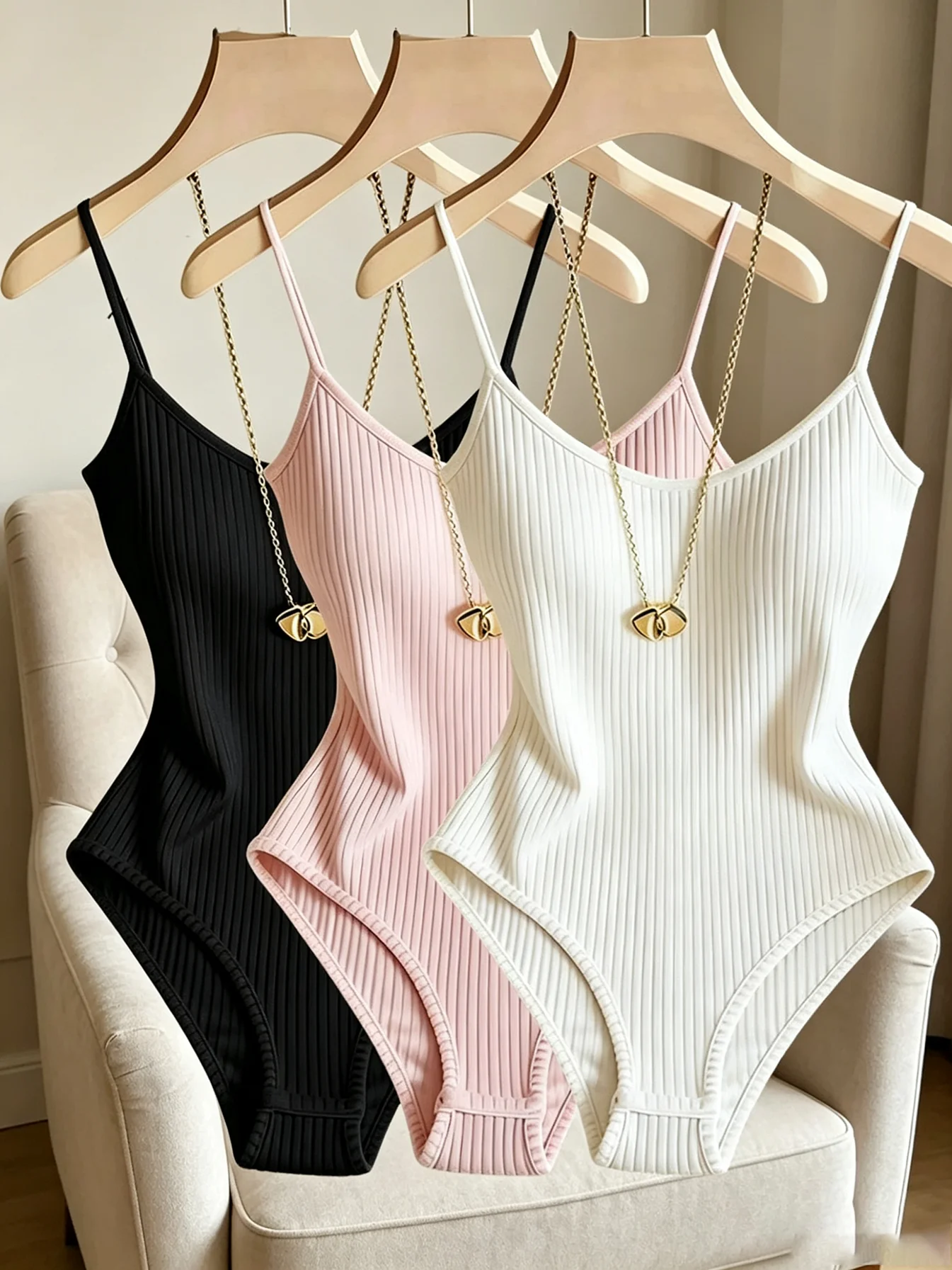 3 Pieces of Women's Ribbed Jumpsuits, Furry Jumpsuits, Elegant Vacation and Beach Jumpsuits
