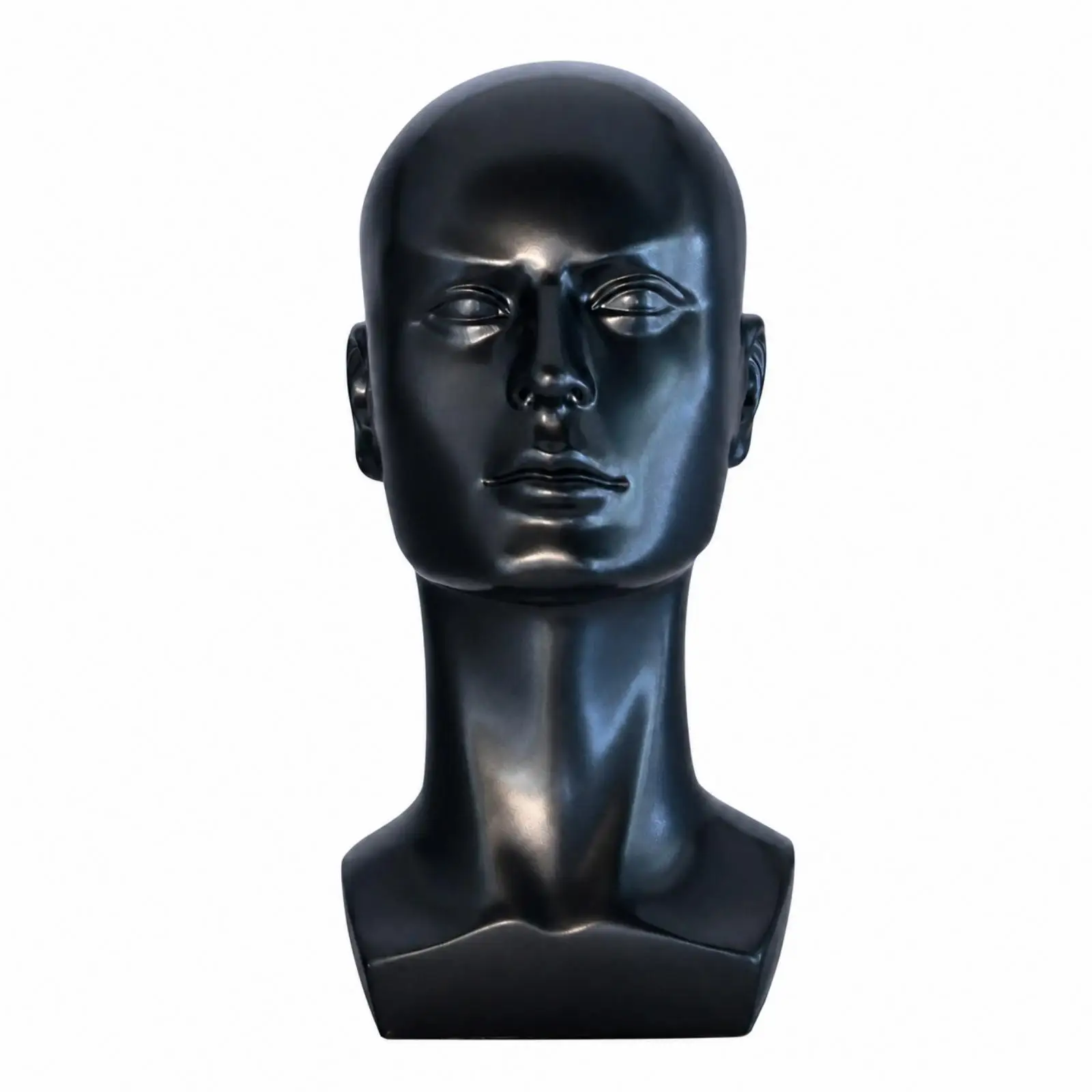 Bald Mannequin Head with Base Multi-Use PVC Male Mannequin Head Smooth for Hairstylists, Makeup Artists, Shop Merchandising,
