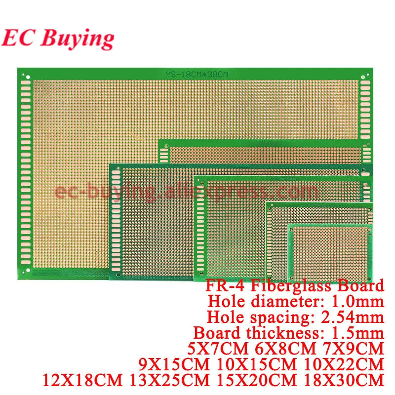1Pc-2Pcs FR-4 Fiberglass Universal Printed Circuit Board 18*30CM 12*18 9*15cm 7*9 5*7 Prototype Pcb Breadboard 12X18 18X30 5X7
